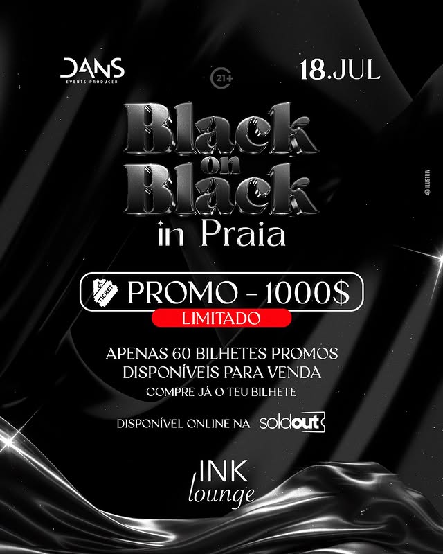 Flyer — Black on Black · Praia